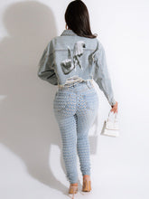 Long Sleeves Lapel Denim Jacket